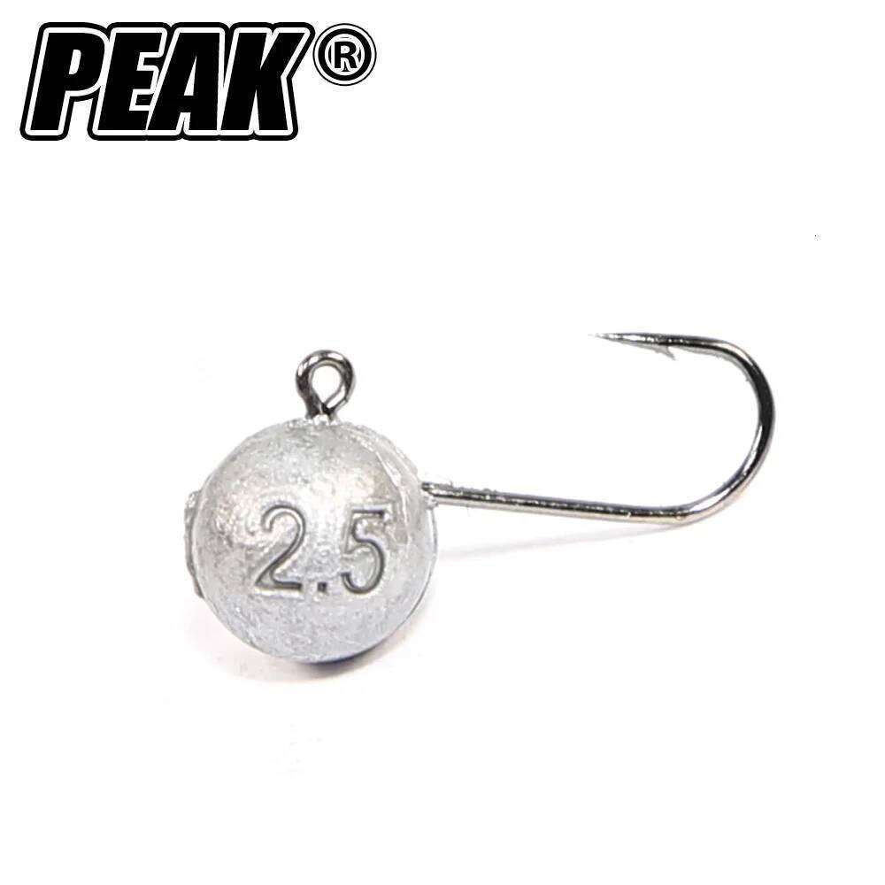 PEAK 10pcs/lot Micro Head Ice Hook Mini Crank Jig Fishhook Soft Lure Fishing Tackle S260305