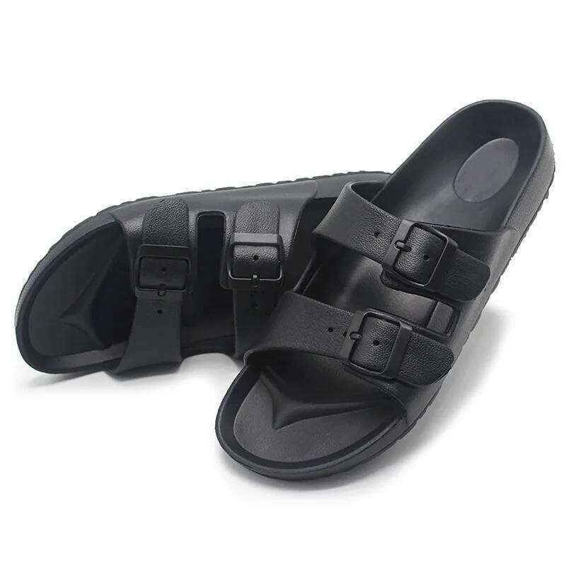 Litfun Women Summer Fashion Slippers 2025 New Outdoor Non-slip Beach Sandals With Double Buckle Indoor Casual Flat House Slides