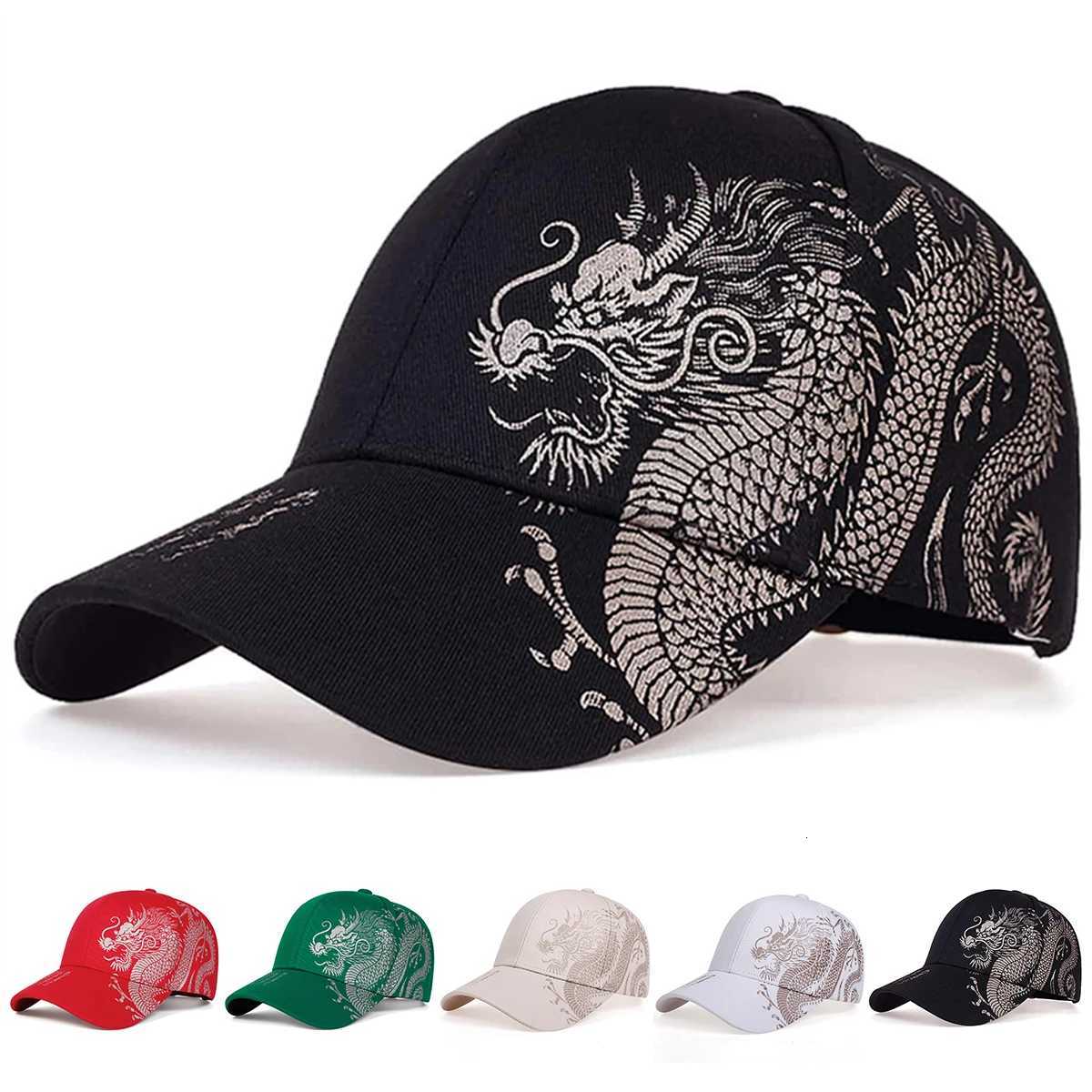 Unisex Golden Dragon Printing Snapback Baseball Caps Spring and Autumn Outdoor Adjustable Casual Hats Sunscreen Hat S2603061KV9