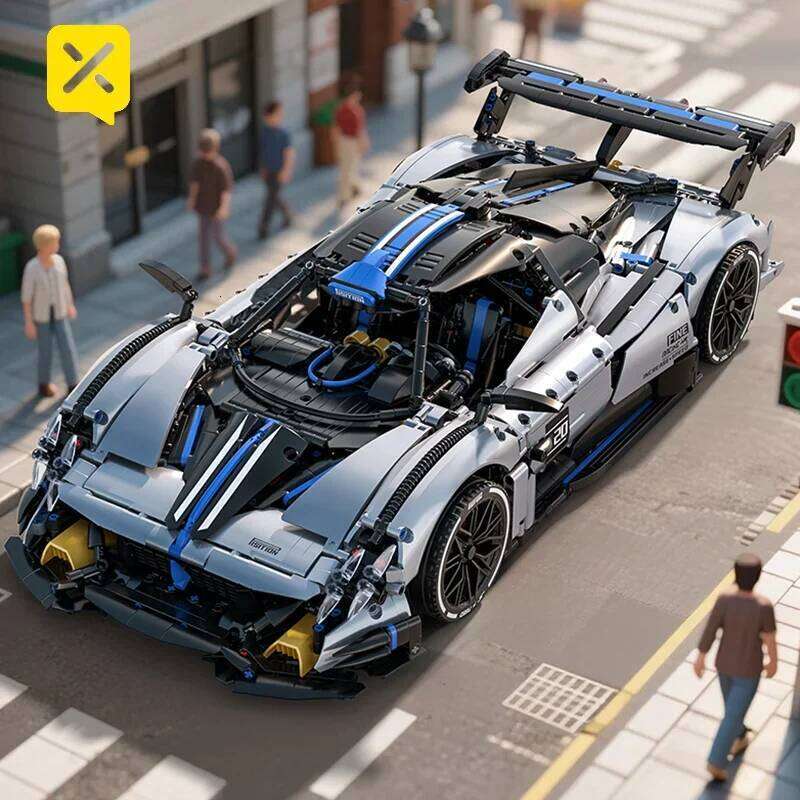 TOYLINX 3526pcs Silver-Blue Technic Racing Building Blocks Set 1:8 Scale Super Sports Car Model Ideal Bricks Boy Gift Z260305