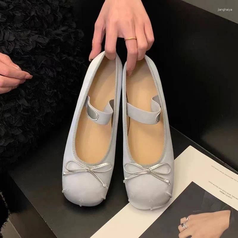Casual Shoes Ballet Dance Women Mary Janes Flats Bow Dress Summer Sandals 2024 Designer Spring Walking Femme Zapatillas