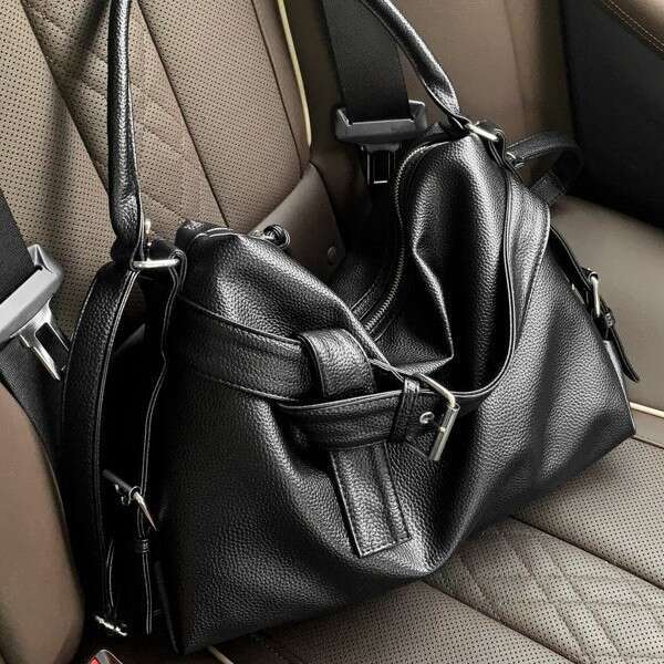 Women Large Capacity Versatile Hot Girl Motorcycle Personality Fashionable Handheld Tote Casual Commuting Single Shoulder Crossbody Bag