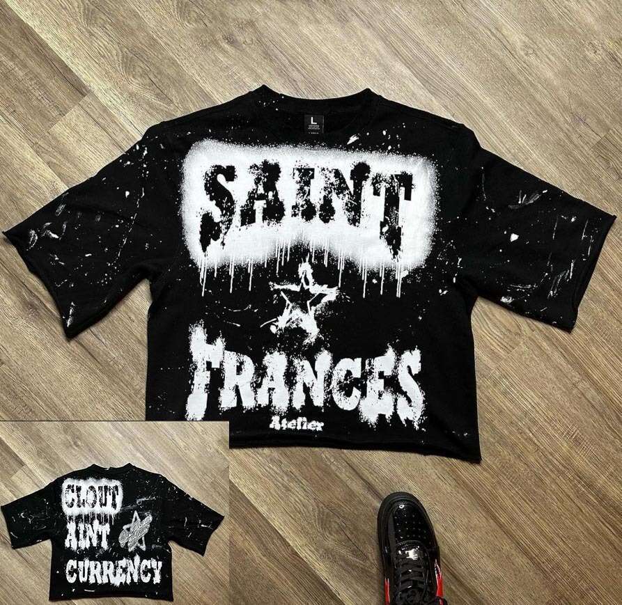 2025 European and American Style Fflirtion Skull Trendy Brand New Printed Gothic High Street T-Shirt Versatile Crew Neck