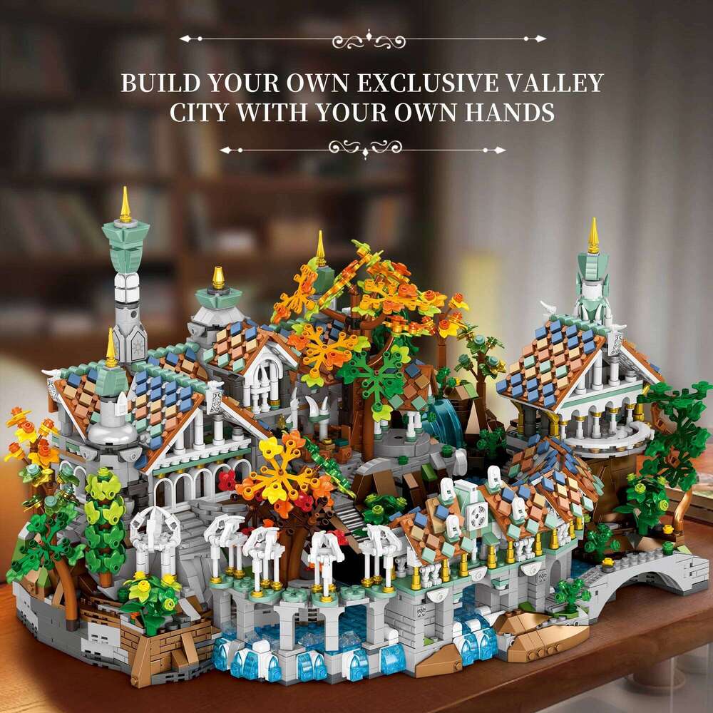 4406PCS MOC Movie Rings Rivendell Medieval Castle Building Blocks Street View Modular Architecture Model Bricks Toys Adults Gift Z260305