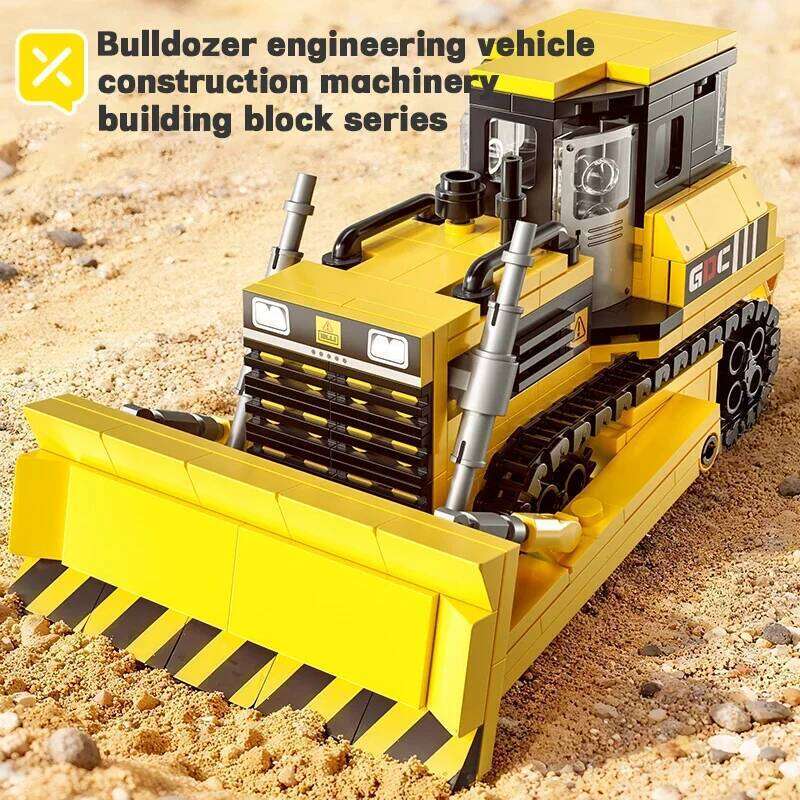 DIY Kids Construction Bulldozer Brick Toy Movable Engineering Vehicle Inertial Sliding Educational Building Set for Boys & Girls Z260305