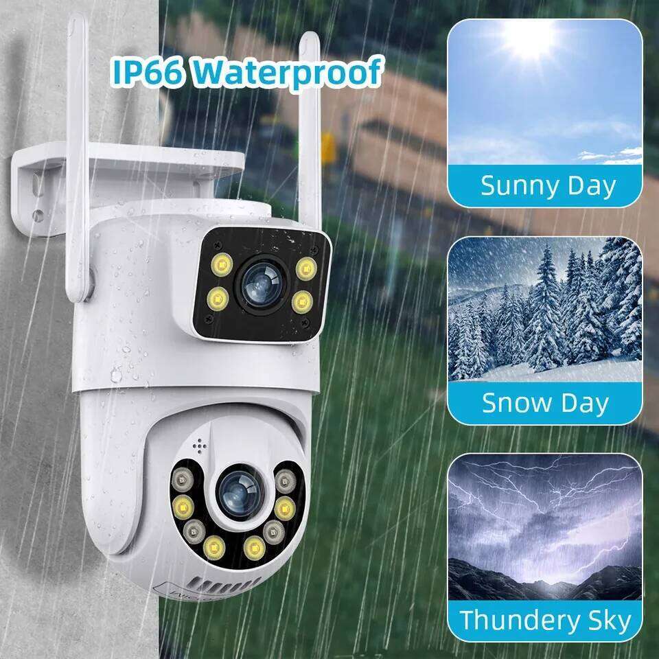 RDV Outdoor Wireless Security IP 4K 8MP HD Dual Lens External Wifi PTZ Auto Tracking Street Surveillance Camera iCsee 26W0306