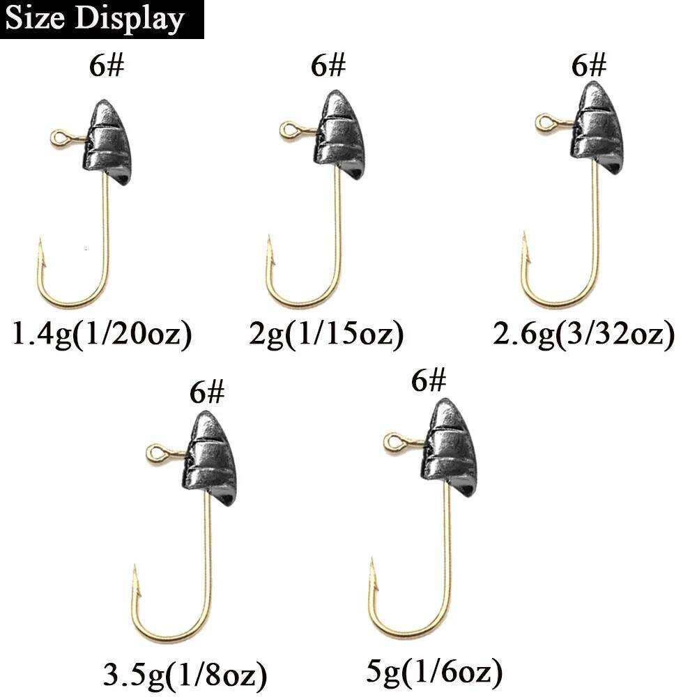 10pcs/lot Micro Jig Head 1.4g-5g Ice Hook Mini Crank Fishhook Soft Lure Fishing Accessories S260305