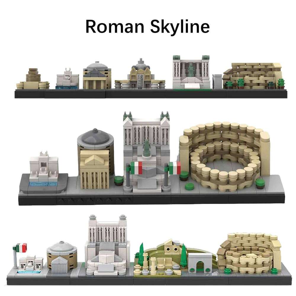 Roman Skyline Building Blocks MOC-200073 Architectural Street Scene MOC-176282 Assembly Model Puzzle Kids Toy Boy Birthday Gift Z260306
