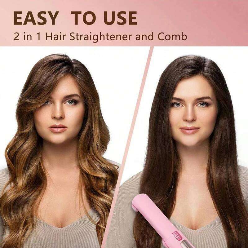 Mini Straightener Curler Wireless Portable USB Charging Dormitory Salon Tool Hair Styling Accessories Travel Use 26Y0306