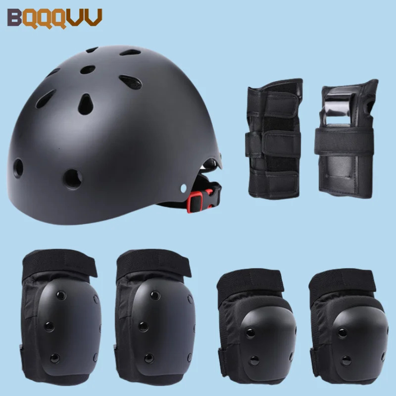 Protective Gear Set for Teens and Adult Bike Helmet Knee Pad Elbow Wrist Guard Skateboard Skating Cycling 7Pcs 260228