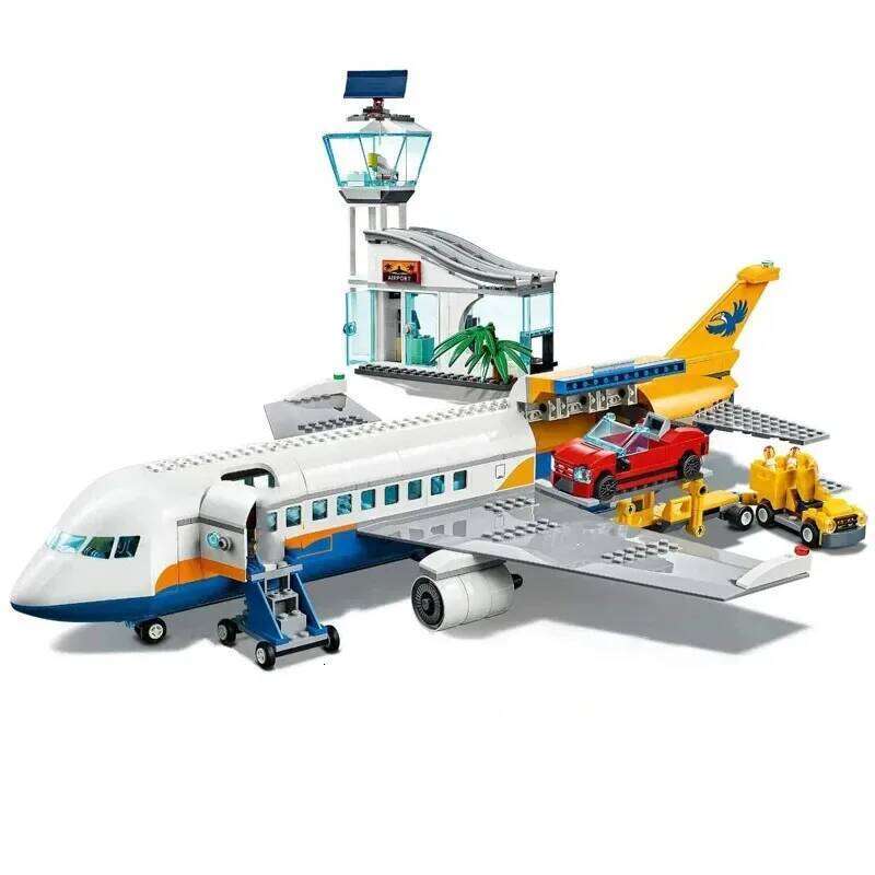 City Airport Aircraft Model Bricks Plane Building Blocks Educational Toys for Children Gift Z260306