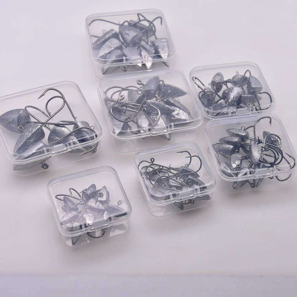 MrLurion box Package 3.5g 5g 7g 10g 14g 21g 28g Triangle Head NED Hooks for soft worm lure bait.fishing jigging head hook rigs S260305