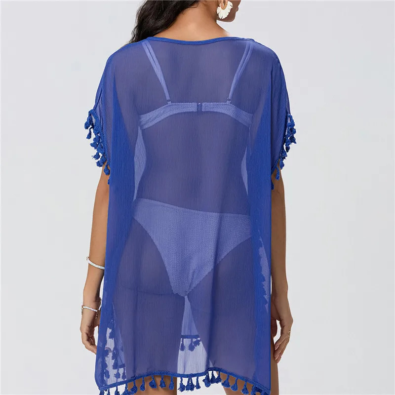 Women Beach Cover Up Lace Hollow Crochet Swimsuit Dres 2025 Summer CoverUps Bathing Suit Ladies Wear Tunic 260228