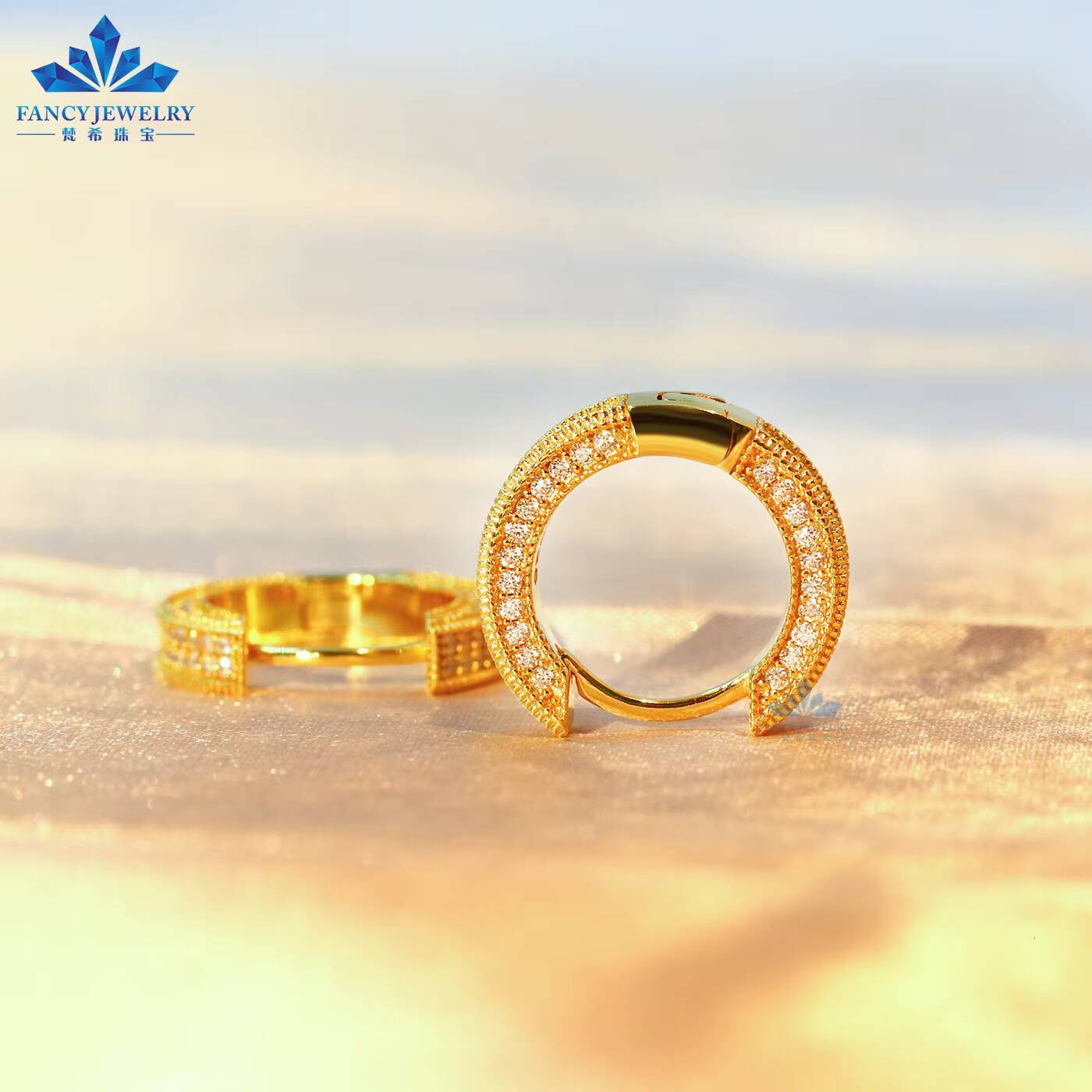 2026 Newest Hip Hop Plated Gold Hoop Earrings Moissanite Diamond 925 Sterling Silver Cuff Ear Rings Fine Pass Diamond Tester