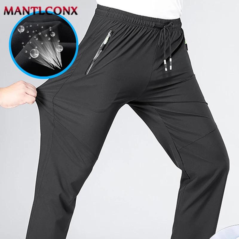 Breathable Mens Casual Pants Quick Dry Straight Elastic Waist Jogger Sweatpants Korean Classic Sport Trousers Plus Size 4XL 5XL 260304