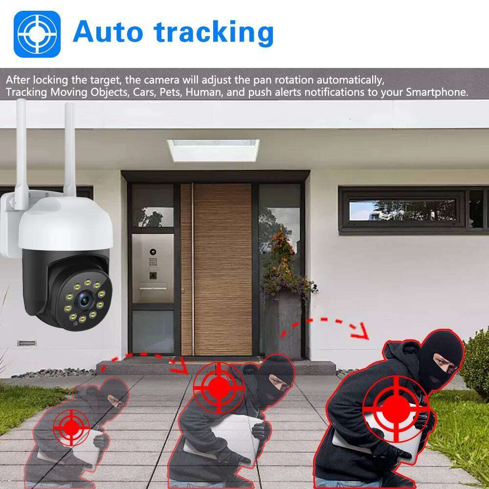 5MP Tuya Wireless Outdoor Full Color Night Cameras with Wifi 2-Way Audio IP Camera For Smart Home Security Protection 26W0306