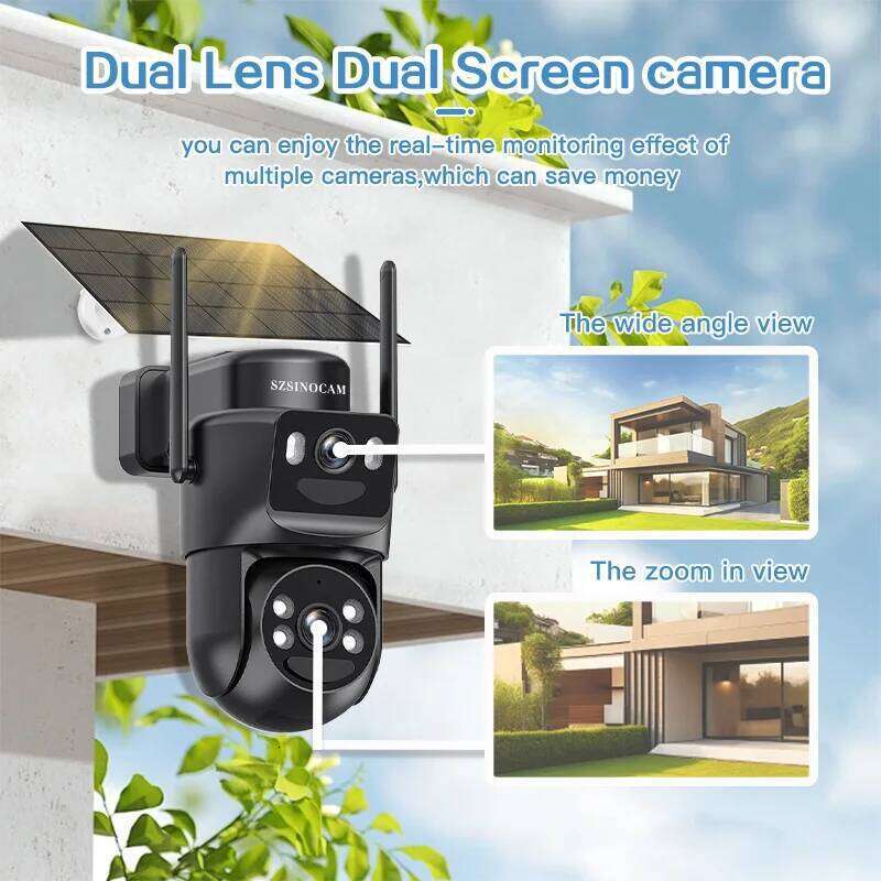 SZSINOCAM Wifi PTZ Outdoor Screens Human Detection Dual Lenses 3MP Security Protection IP Camera Audio 26W0306