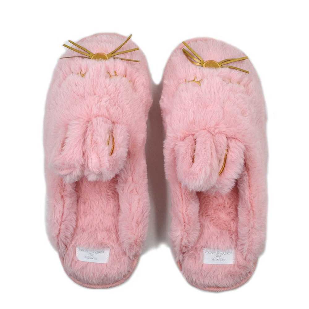 Cute Bunny Fuzzy Slippers Warm Animal Memory Foam Rabbit Plush Women Indoor Outdoor Bedroom Slippers S260305