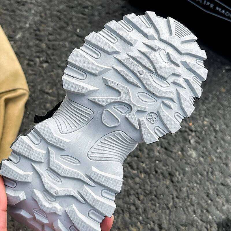 Trend Fashion Sport For Children PU Leather Teenager Kid's Sneakers Outdoor Hiking Boy's Girl's Running Shoes Casual Shoe 26Y0304