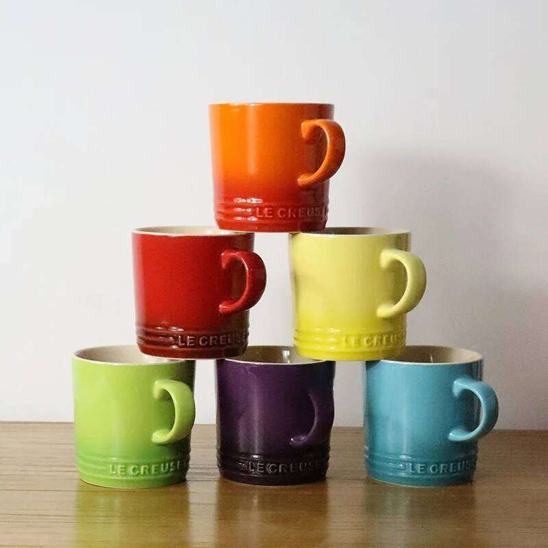 Cool Color Rainbow 6-Piece Set Gift Box Ice Cr Milk LE CREUSET Coffee Cup Cerc Material French Sle adient Pattern 26L0306