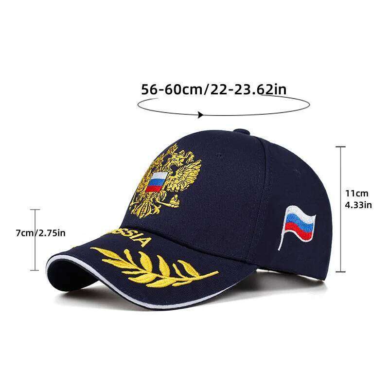 Russia Baseball Cap Cotton Russian National Emblem Embroidery Snapback Caps For Men Women Unisex Adjustable Outdoor Visor Hat Y260304