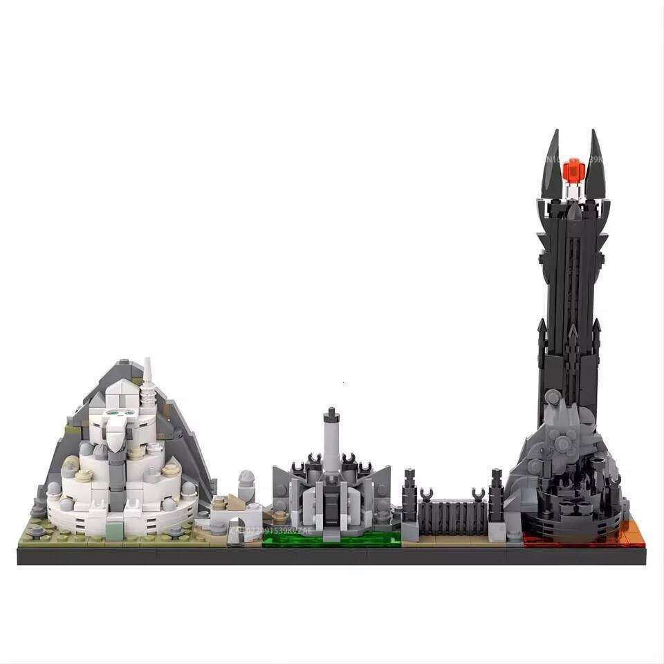 MOC Classic Movie The Fellowship Skyline Blocks Micro Minas Tirith City Architecture Model Adult Building Toy Xmas Gift Z260306