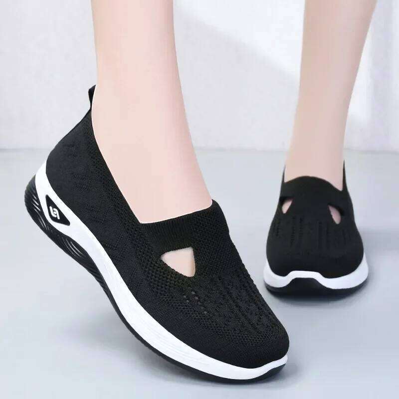 2024 Summer New Comfort Casual Women's Fashion Soft Sole Breathable Hollow Out Flat Shoes for Women Zapatos De Mujer