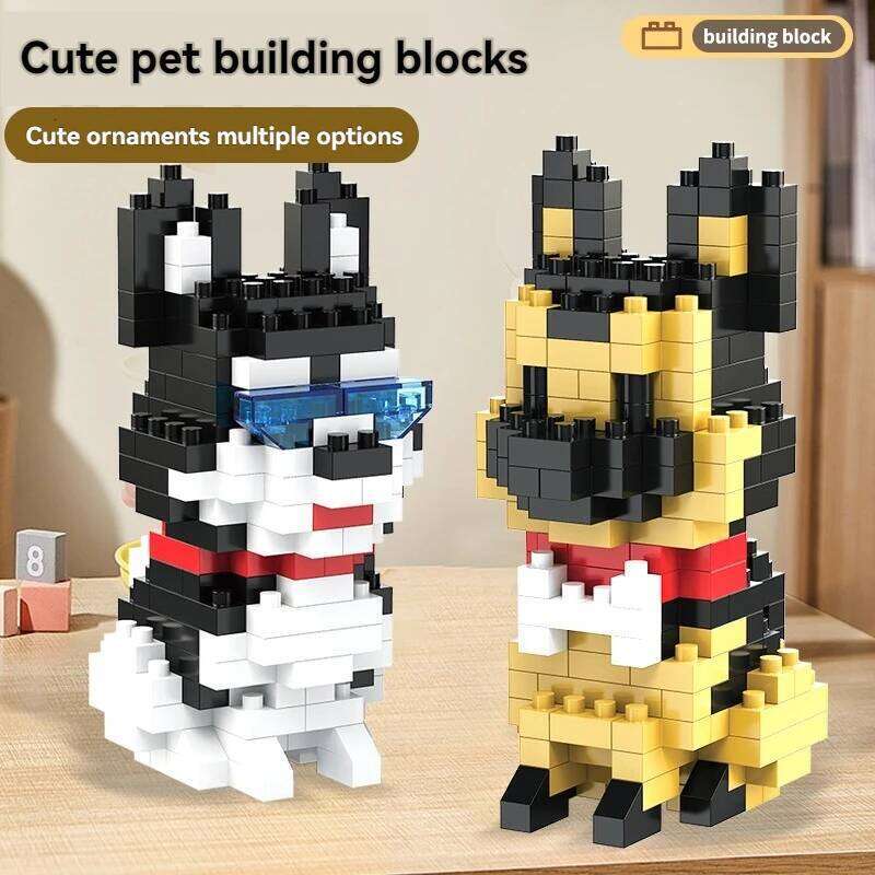 Creative 8 Styles Small Dog Micro Building Blocks Set Particles Cartoon Animal Model DIY Assembly Bricks Kids Birthday Gift Toy Z260305