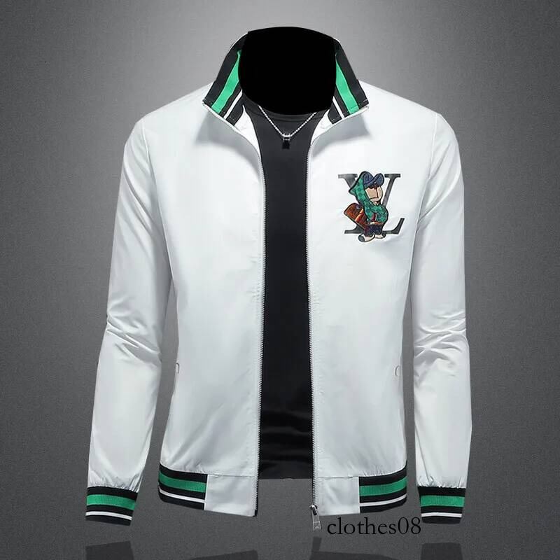 Spring 2025 Men's Slim Fit Long Sve Jaet Embroidered Sportswear Lightweight Breathable Outerwear Casual Trendy Sweatirt