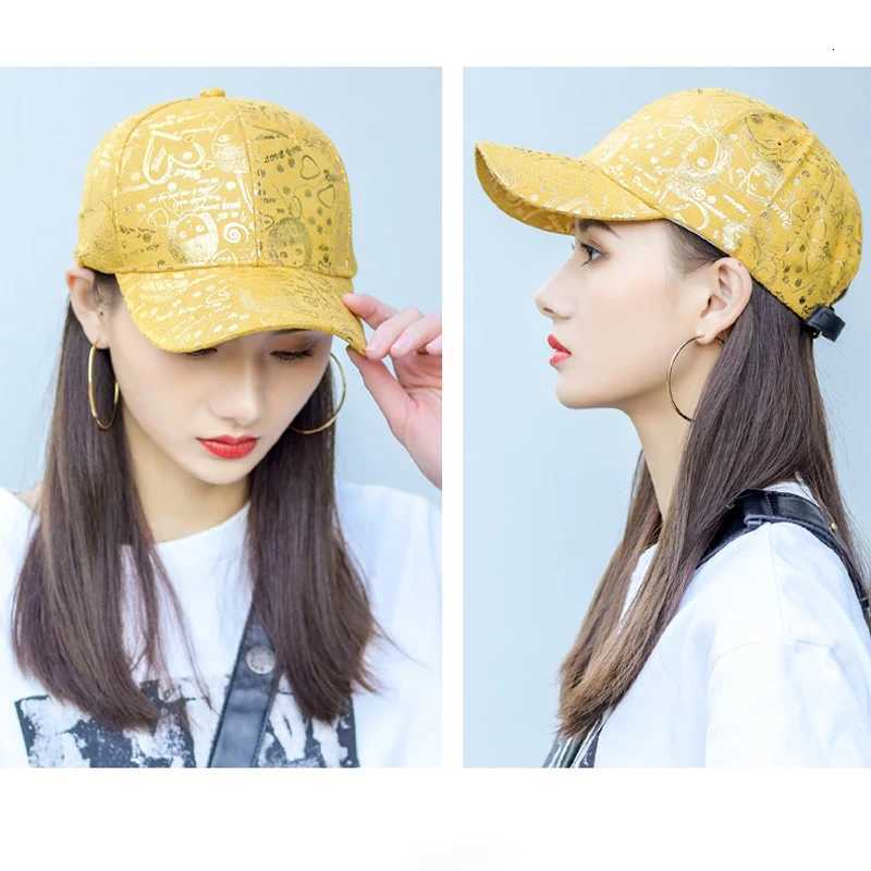 New Kpop Shiny Reflective Graffiti Letter Men Women Baseball Hats Cotton Comfortable Street Tie-dyed Fashion Sport Hip Hop Caps S260306