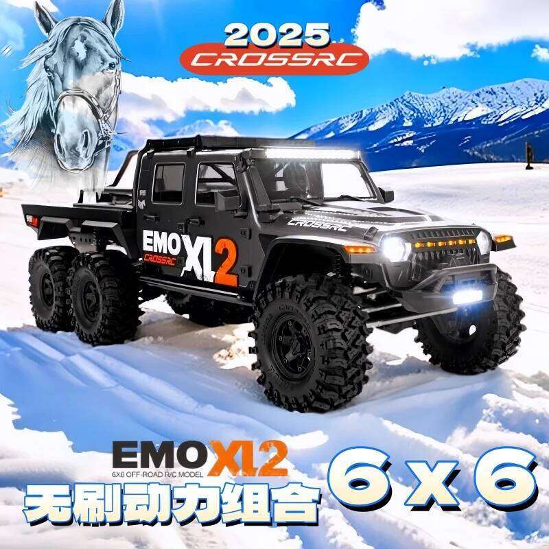 CROSSRC EMO XL2 Big Mustang Brushless 6X6 Remote Control Electric Climbing Off-Road Vehicle 1:8 Six-Driver Differential Lock C260305