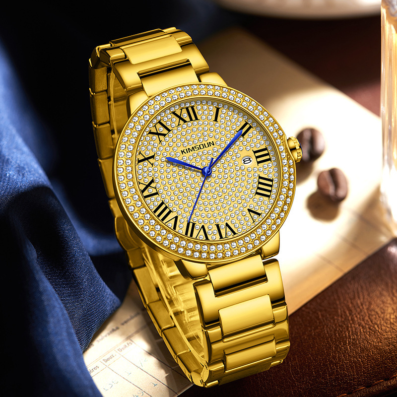 Designer Luxury Men Automatic Mechanical Watch Moissanite Dial Waterproof Diving Luminous Date Business Wristwatch for Male Sports