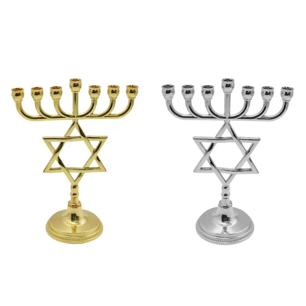 Hanukkah Menorah Metal Candlestick Table Candelabrum Candelabra 7 Branches Candle Holder for Bedroom Cabinet Decor XJ260305