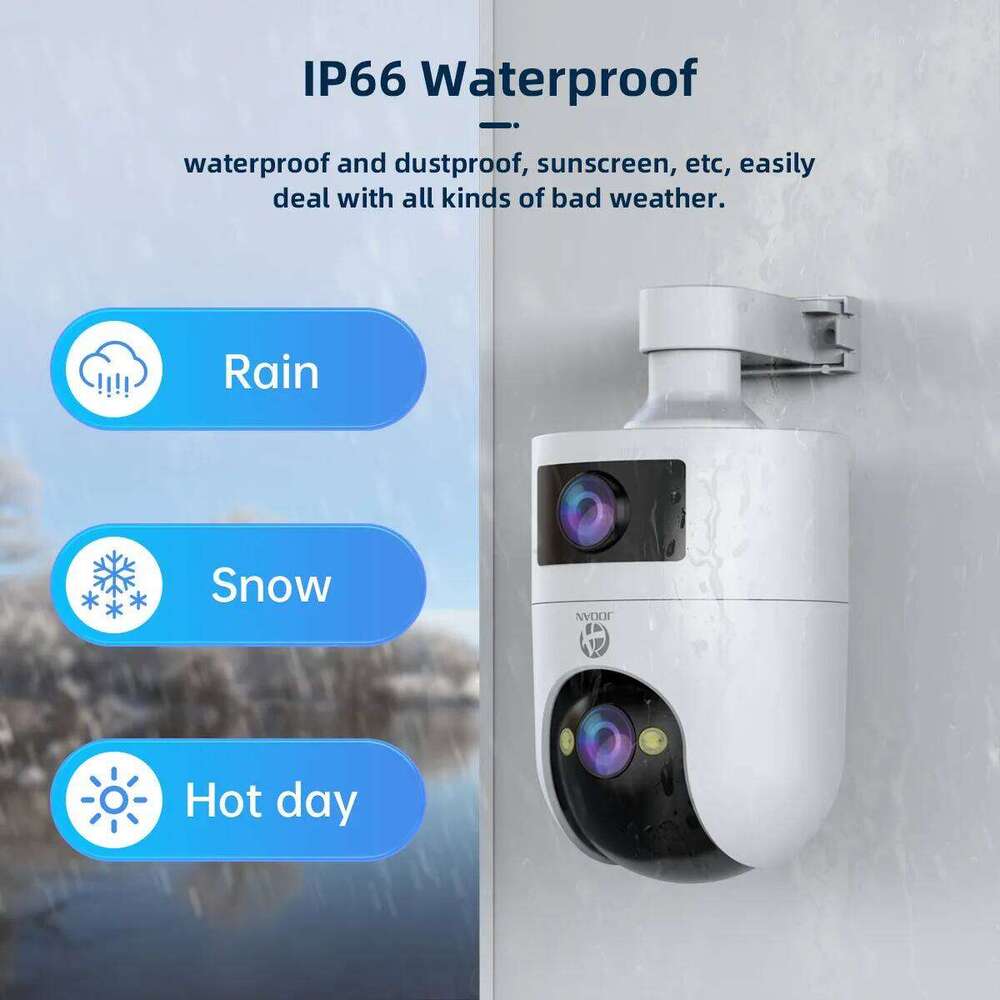 JOOAN 8MP HD IP Outdoor Dual Lens Security WiFi Auto Tracking Color Night CCTV Audio Video Surveillance Camera 26W0306