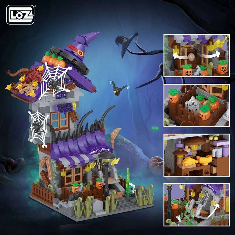 Halloween Toys Building Blocks Assembly Pumpkin Ghost House Witch Science Monster Friend Party Decor Model Kids Gifts Z260305