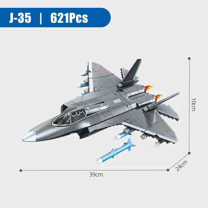 Technical 621Pcs J35 Shipborne Aircraft Model Building Blocks Military Airplane With Pilot MOC Bricks Toys Children Adult Gifts Z260306