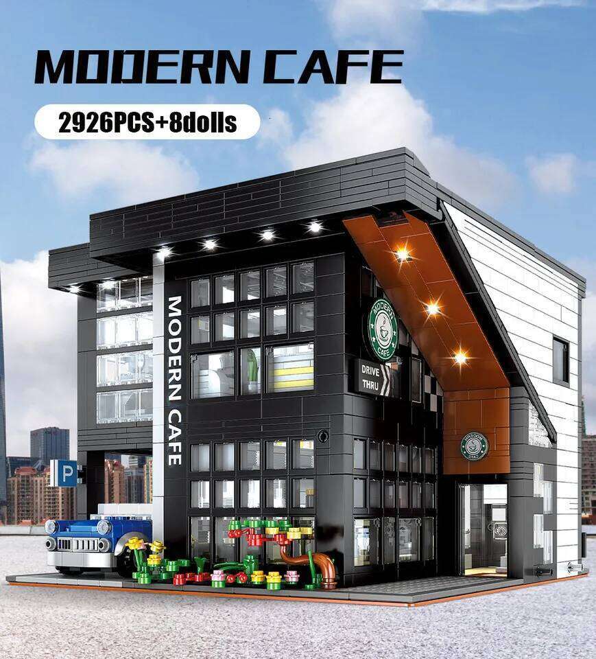 2926PCS City Street View Building Blocks Modular Architecture Model MOC-45635 Modern Cafe Adults Toys for Boys Kids Gifts 86005 Z260306