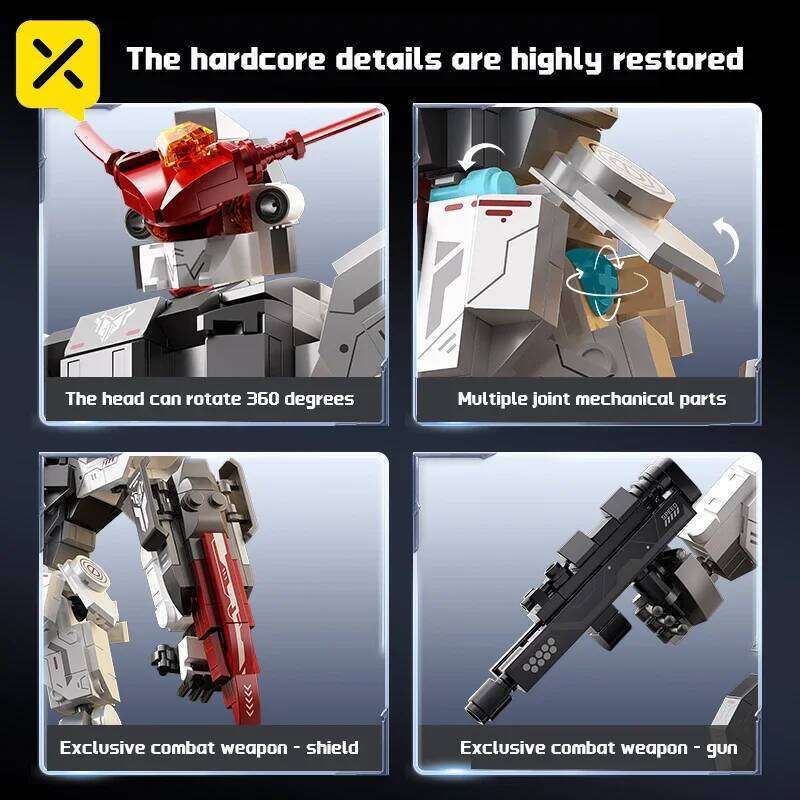 DIY Mecha Building Blocks Set Movable Joints Assemble Action Figure Collectible Model Construction Assembly Toy Gift Kids Adults Z260305