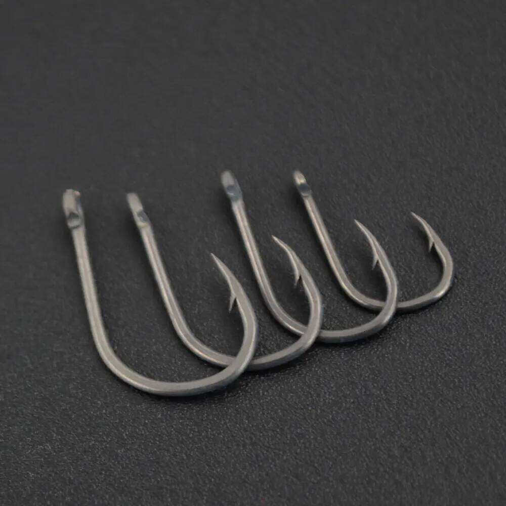 Hirisi 100pcs Barbed Coated Carp Fishing Hooks Eye Design in Japan Made by High Carbon Steel 8001 with Spliceable Box S260305