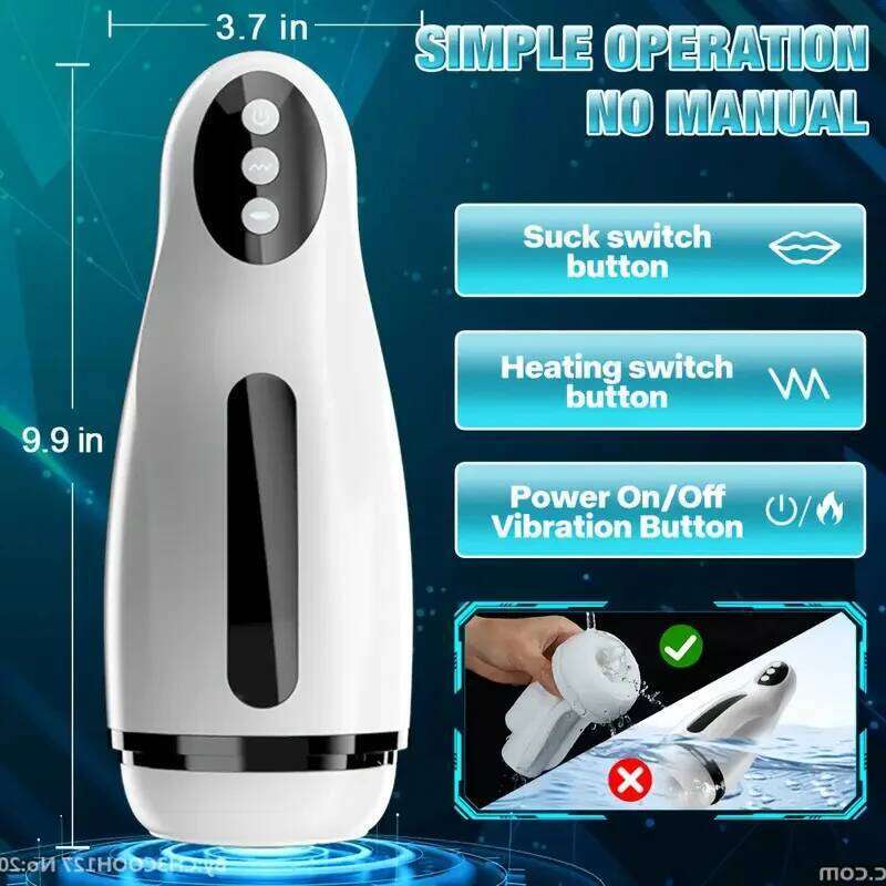 Mens Smart Heating Masturbator 10 Mode Sucking Blowjob Vibrator Trainer Dicks Cocks Penis Pump Massager Adult Male Sex Toy W260305