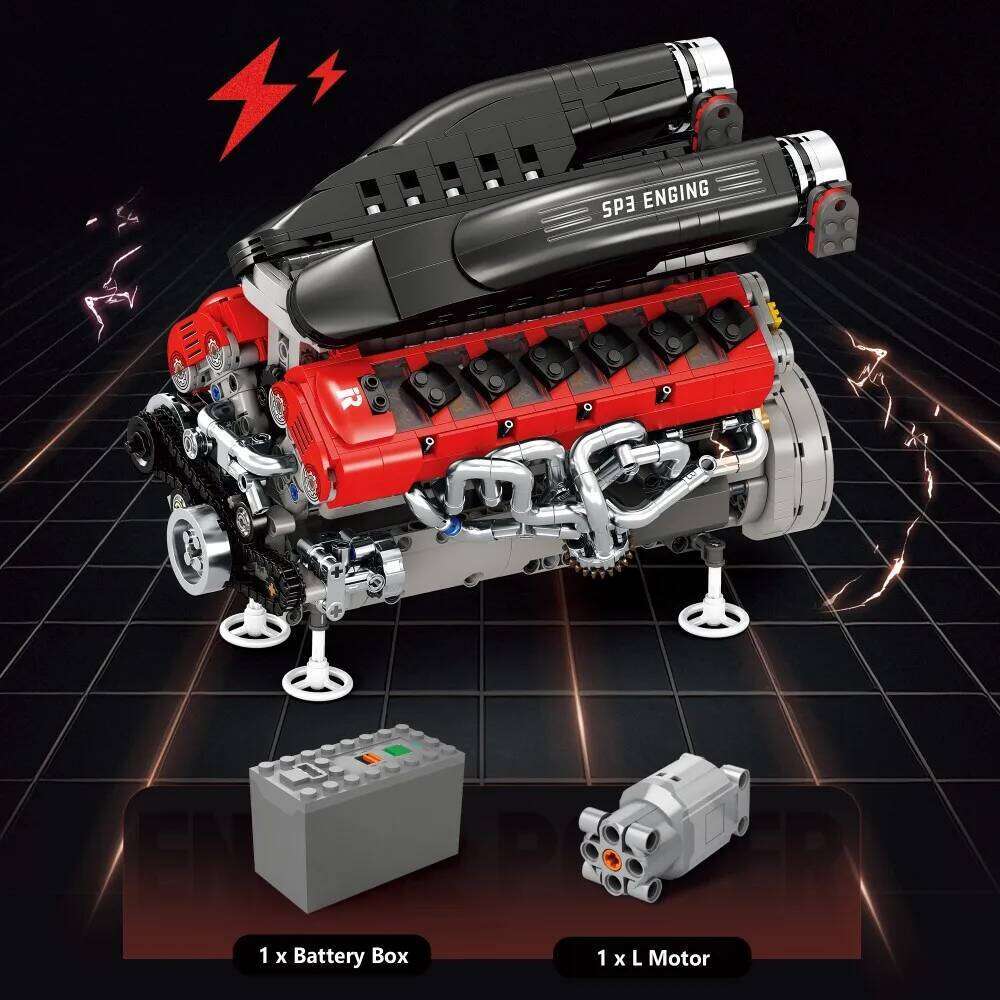 1240PCS SP3 12 Cylinder Internal Combustion Engine Technology Bricks Model Desktop Ornaments Kids Educational Toys Z260305
