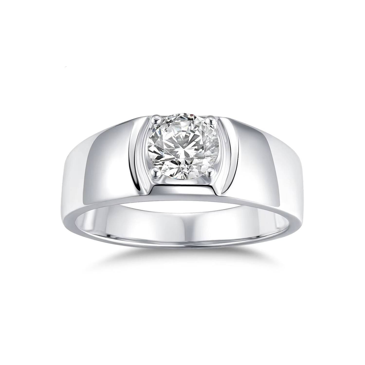 Wholesale Custom 925 Sterling Silver Mans Wedding Classic Ring 1 VVS D GRA Certified Moissanite Diamond Jewelry Ring