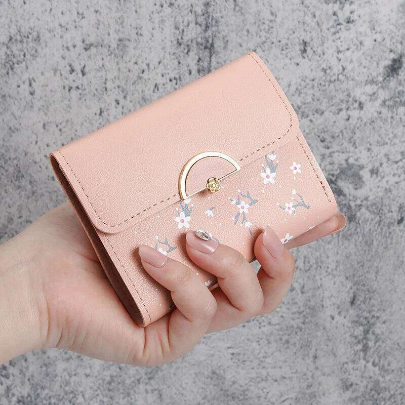 2024 new small female short Korean version of the tide folding personality students cute mini fashion coin purse wallet C260304