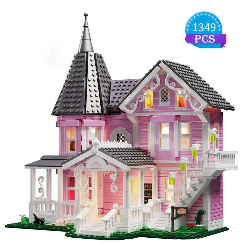 1349 PCS Coralines Building Block Set Pink Palace Model Apartment Ideas Movie Architecture Toy for Boys and Girls Christmas Gift Z260305