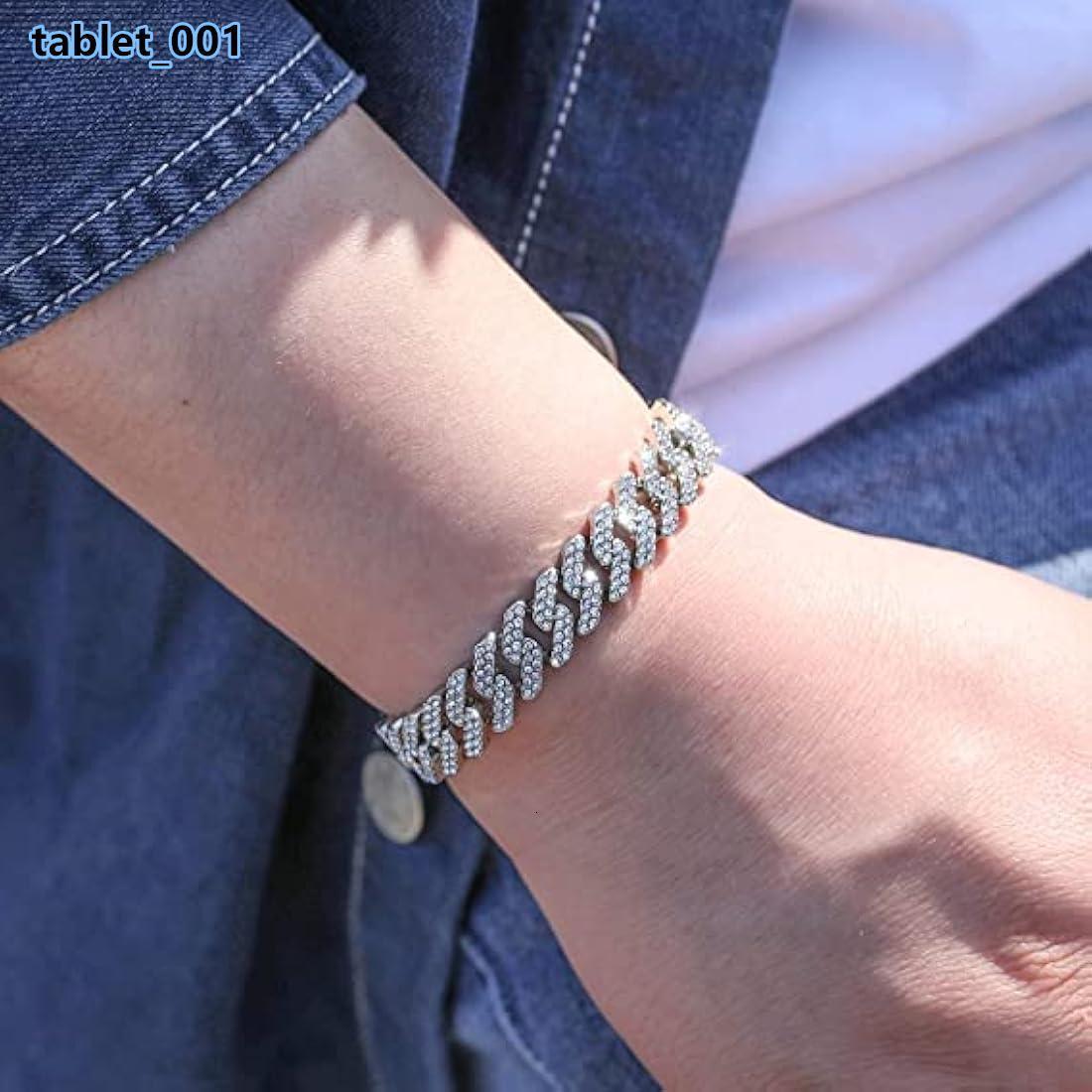 Hot Selling Hip Hop Jewellery Luxury GRA Iced Mens Womens Moissanite 925 Silver Gold Cuban Link Bracelet Customizable