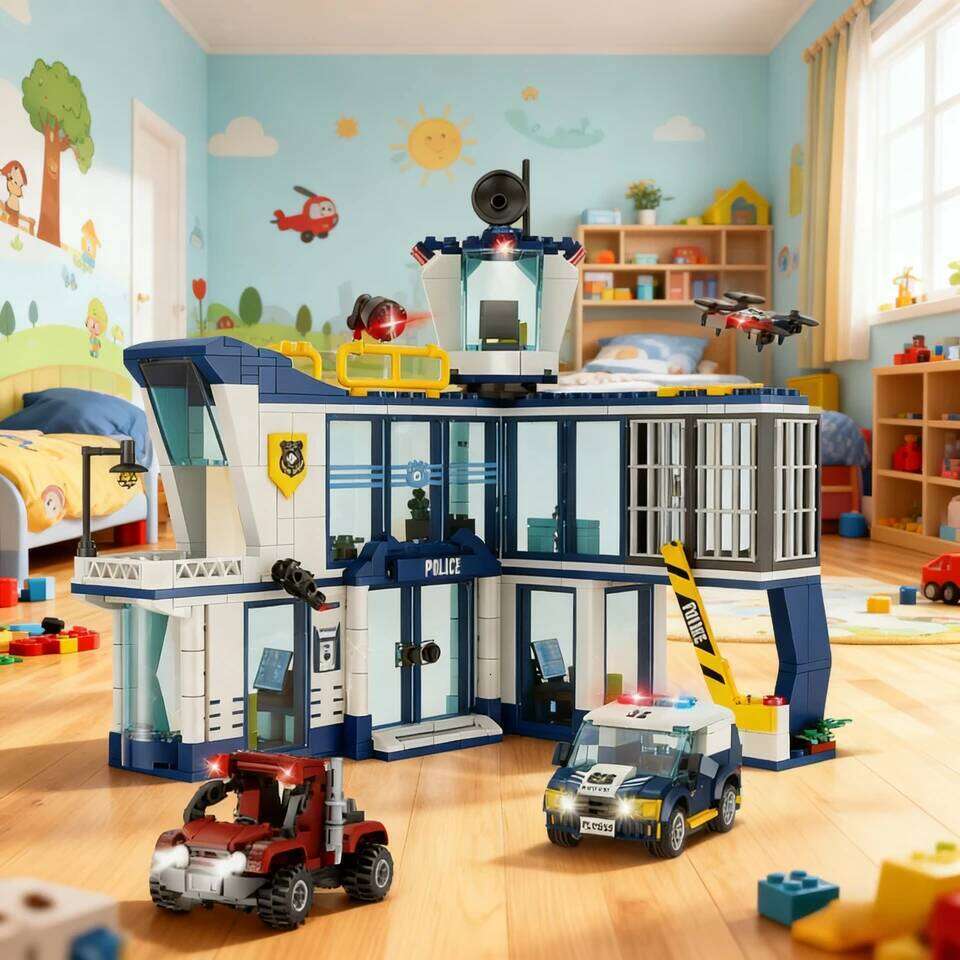 3 in1 Hospital Building Blocks STEM Sets City Police Office Airport Center Fire Truck Car Bus Bricks Toy for Kids Boys Gift Z260306