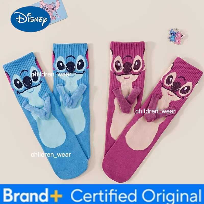 Disney needle magnet hand in hand socks cartoon fun fashion soft comfortablecreative adult children Christmas socks winter gifts H260306