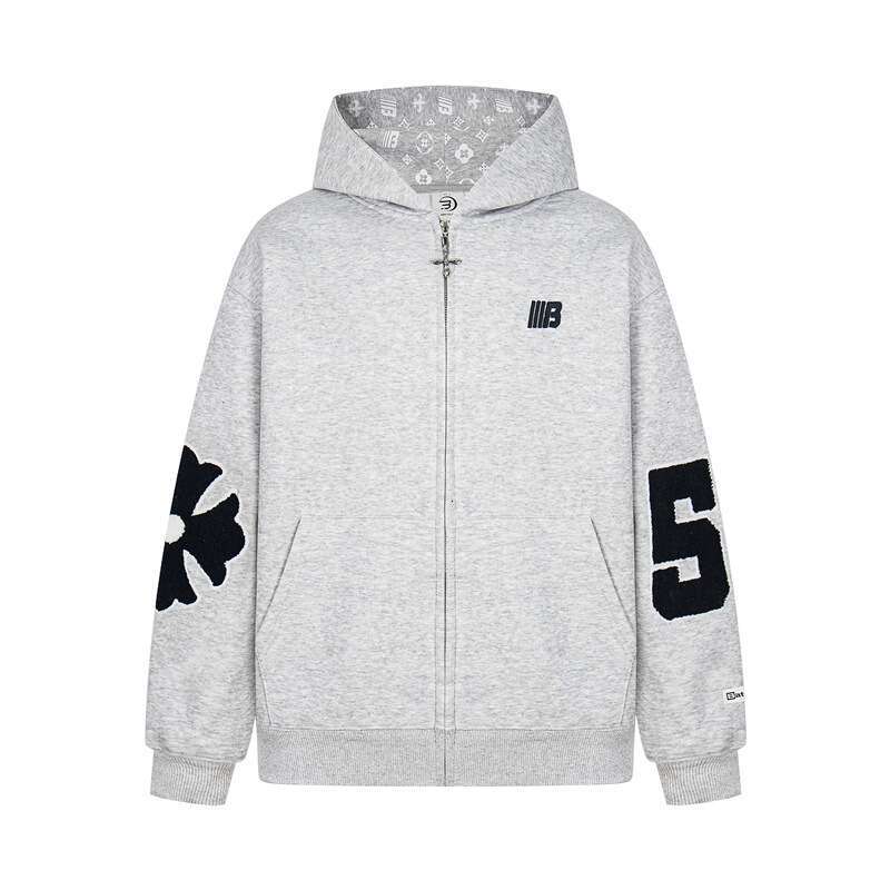 Men's Hoodies Modish Winter Sweatshirts New Real Shot American Retro Embroidery Flocking Personalized Design Hooded Sweatshirt Cardigan Men'