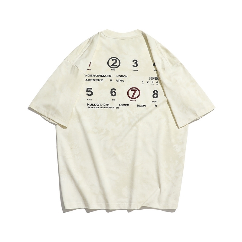 Men's short-sleeved T-shirt with letter print summer trendy brand plus size American style loose-fitting short sleeves, men's embroidered T-