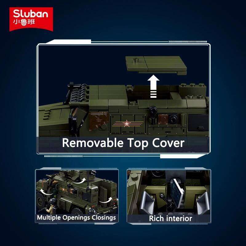 519PCS Military VDVS Assault Armored Vehicle Car Model Building Blocks Sets With 4 Figures Dolls Educational Toys Gifts For Kids Z260305